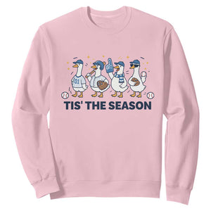 Baseball Silly Goose Sweatshirt Funny Tis The Season Baseball Mom TS10 Light Pink Print Your Wear