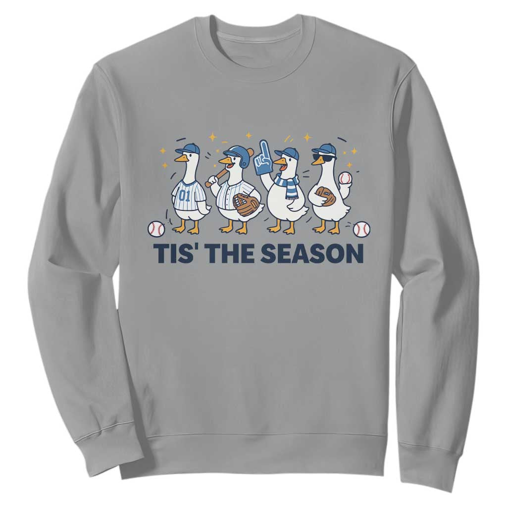 Baseball Silly Goose Sweatshirt Funny Tis The Season Baseball Mom TS10 Sport Gray Print Your Wear