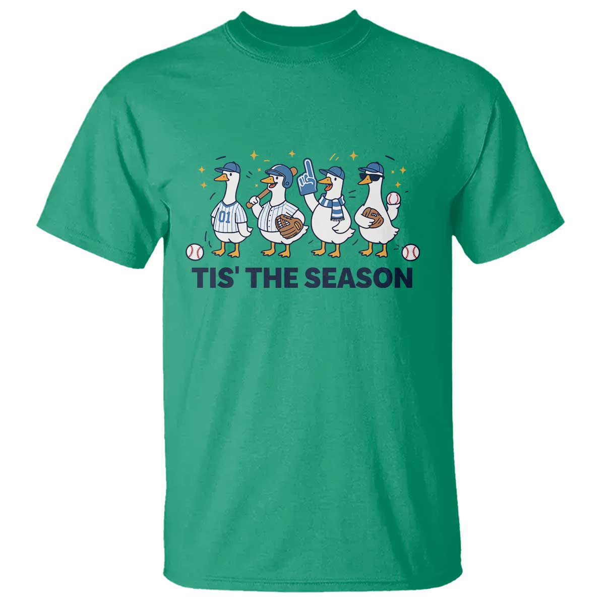 Baseball Silly Goose T Shirt Funny Tis The Season Baseball Mom TS10 Irish Green Print Your Wear
