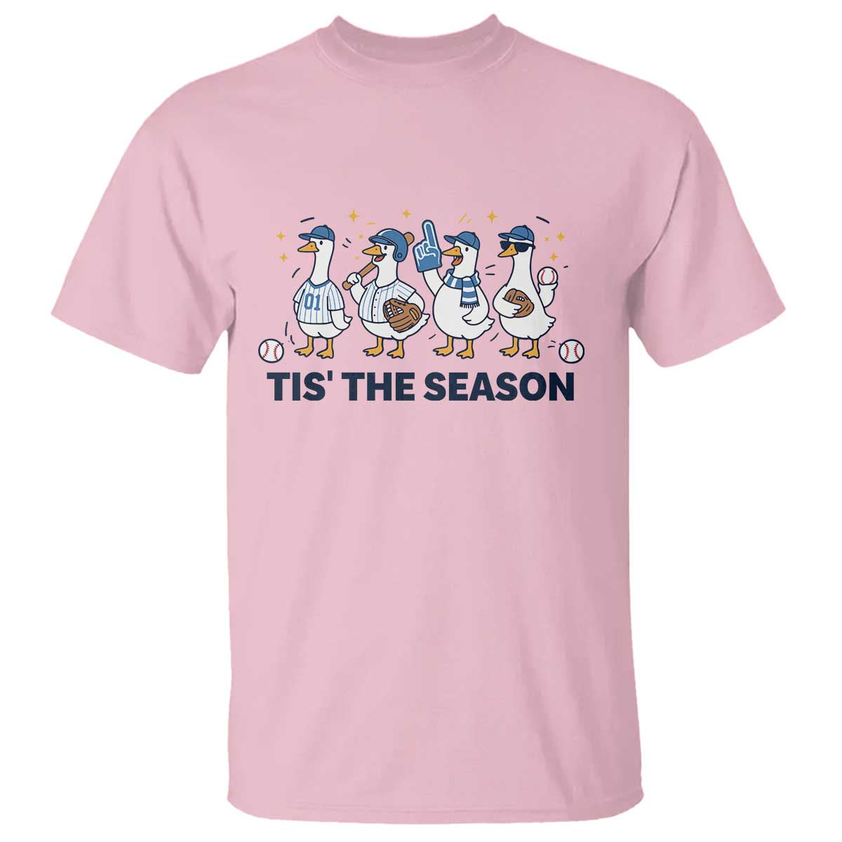 Baseball Silly Goose T Shirt Funny Tis The Season Baseball Mom TS10 Light Pink Print Your Wear