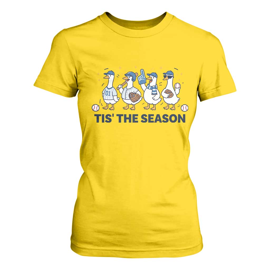 Baseball Silly Goose T Shirt For Women Funny Tis The Season Baseball Mom TS10 Daisy Print Your Wear