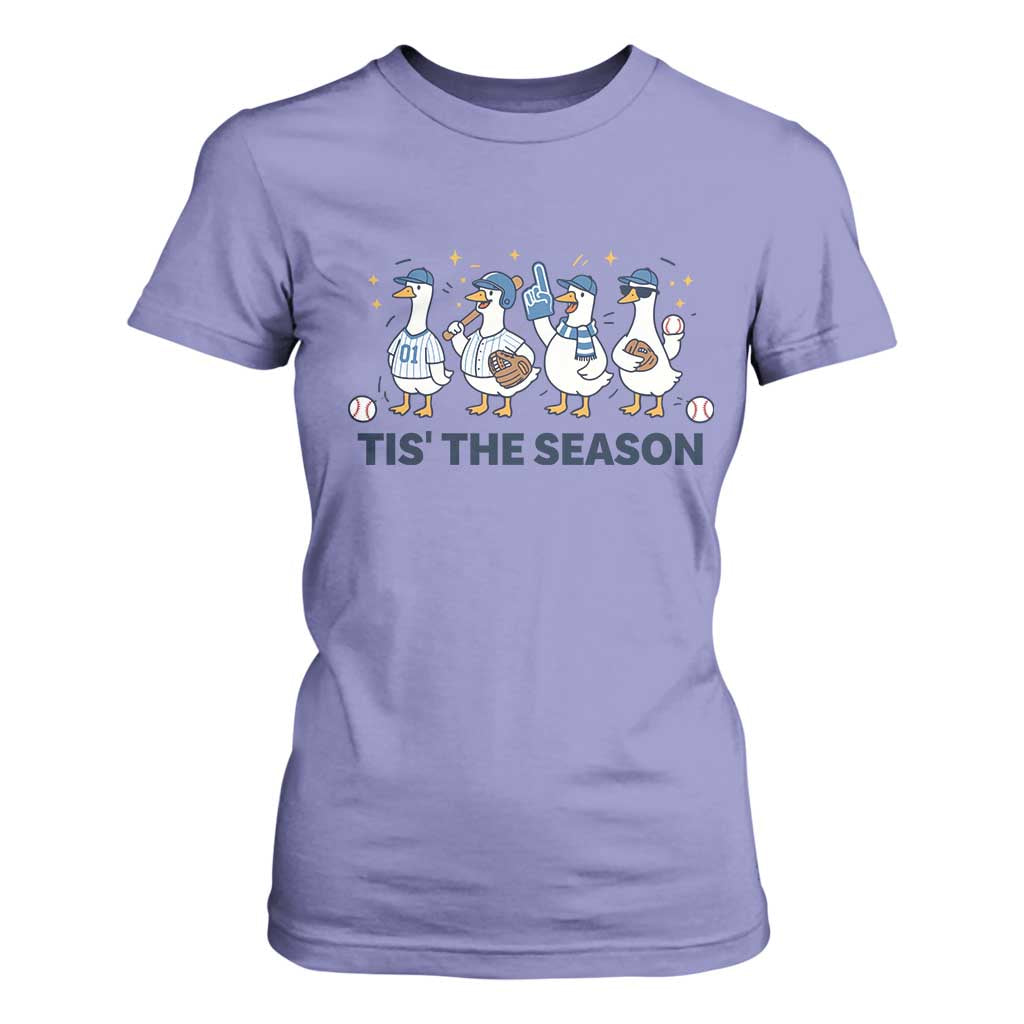 Baseball Silly Goose T Shirt For Women Funny Tis The Season Baseball Mom TS10 Violet Print Your Wear