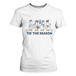 Baseball Silly Goose T Shirt For Women Funny Tis The Season Baseball Mom TS10 White Print Your Wear