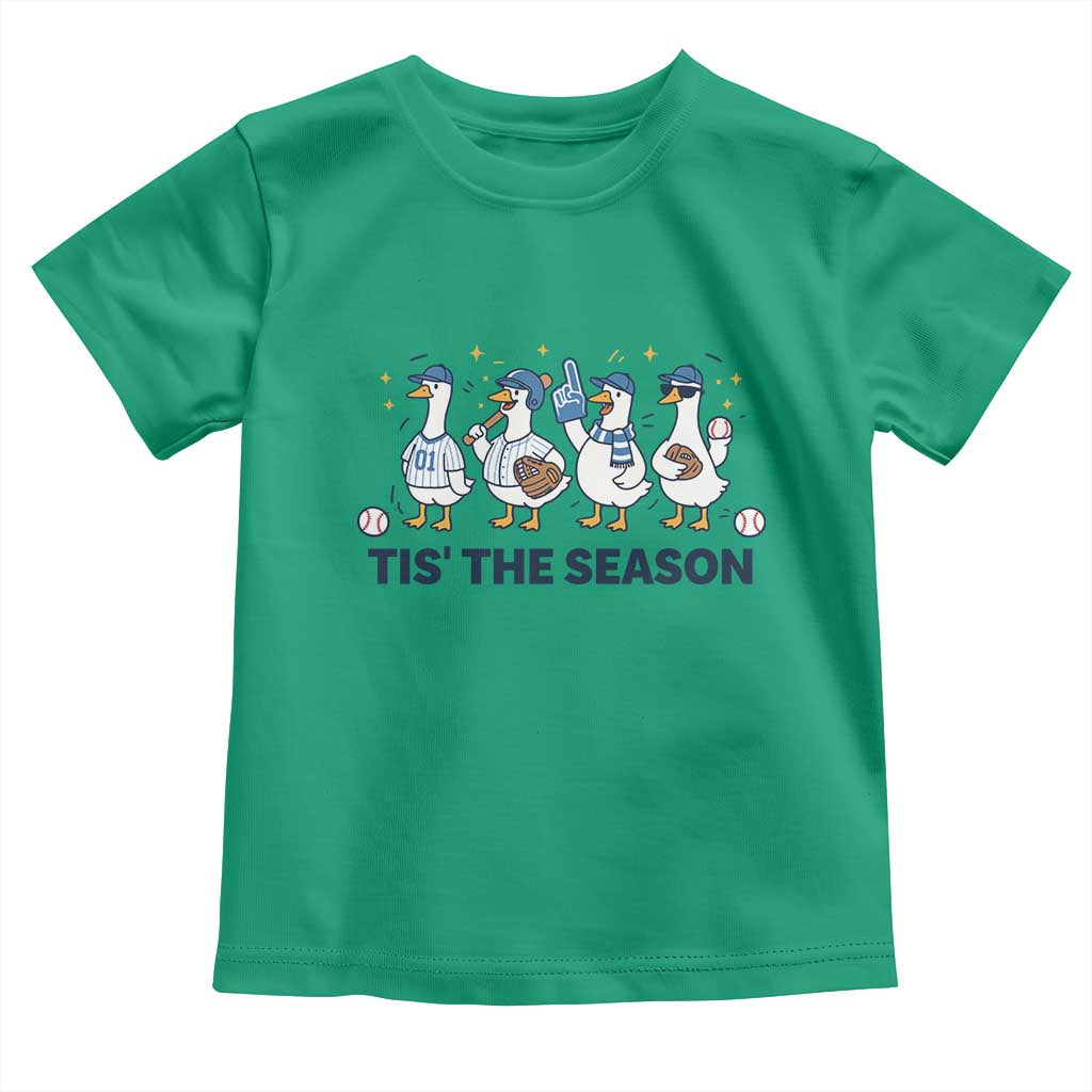 Baseball Silly Goose Toddler T Shirt Funny Tis The Season Baseball Mom TS10 Irish Green Print Your Wear