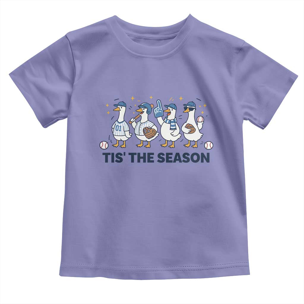 Baseball Silly Goose Toddler T Shirt Funny Tis The Season Baseball Mom TS10 Violet Print Your Wear