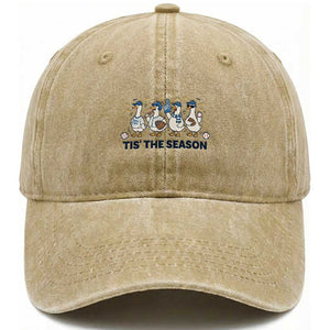 Baseball Silly Goose Washed Cotton Baseball Cap Funny Tis The Season Baseball Mom TS10 Washed Cap Universal Fit Khaki Print Your Wear