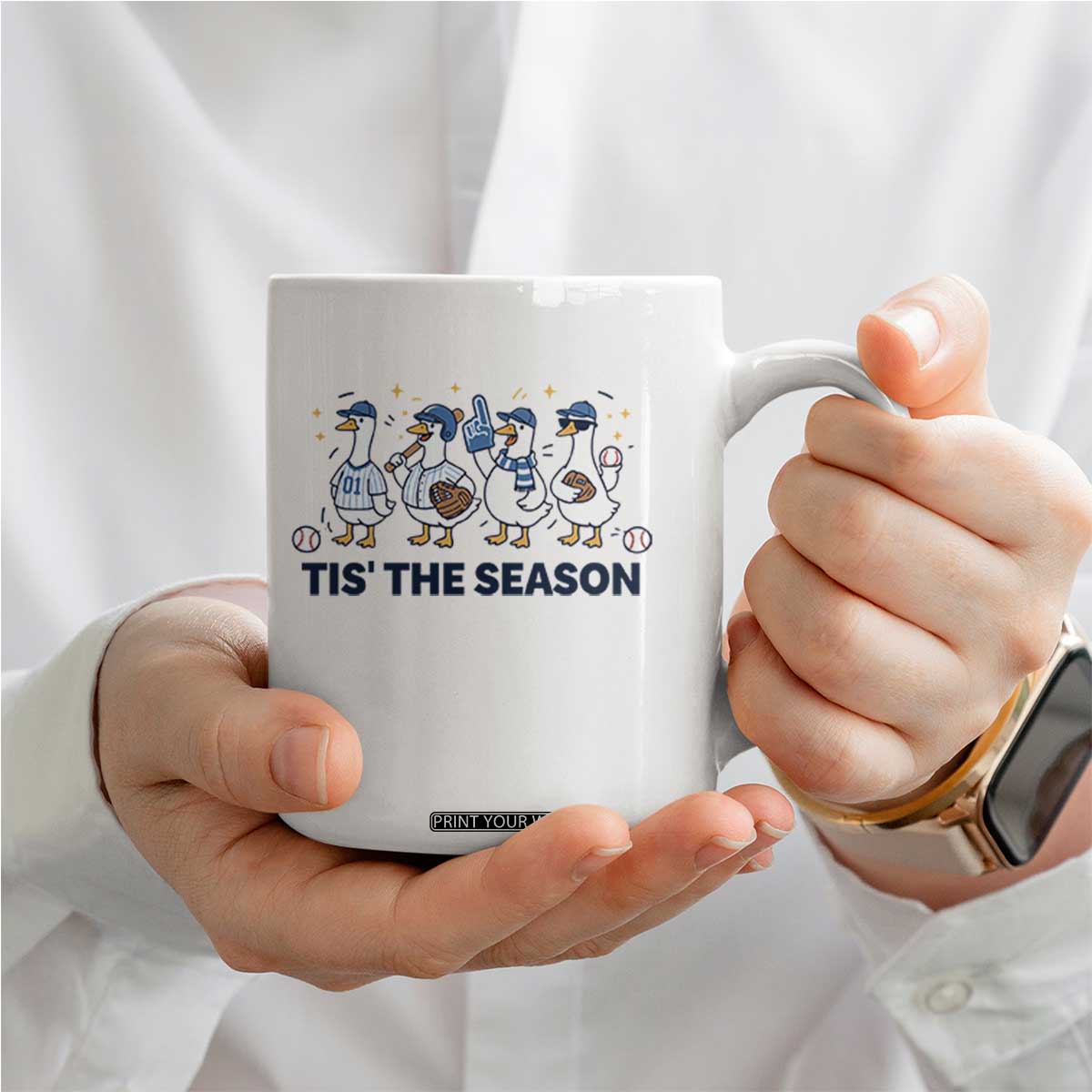 Baseball Silly Goose Coffee Mug Funny Tis The Season Baseball Mom TS10 Print Your Wear