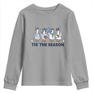 Baseball Silly Goose Youth Sweatshirt Funny Tis The Season Baseball Mom TS10 Sport Gray Print Your Wear