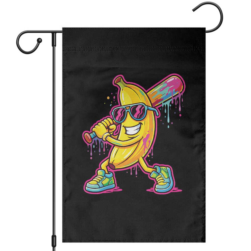 Banana Baseball Drip Garden Flag Funny Baseball Drip Ice Cream Kids Youth Boys TS10 Black Print Your Wear