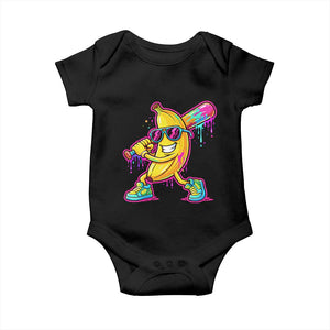 Banana Baseball Drip Baby Onesie Funny Baseball Drip Ice Cream Kids Youth Boys TS10 Black Print Your Wear