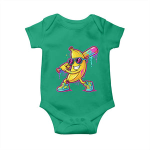 Banana Baseball Drip Baby Onesie Funny Baseball Drip Ice Cream Kids Youth Boys TS10 Irish Green Print Your Wear