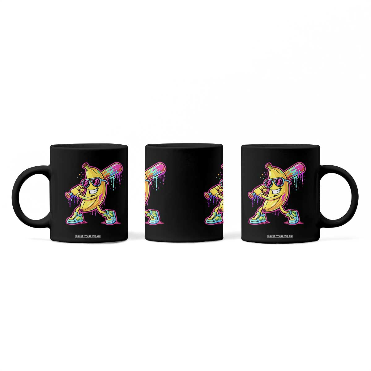 Banana Baseball Drip Coffee Mug Funny Baseball Drip Ice Cream Kids Youth Boys TS10 Print Your Wear