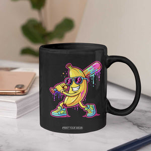 Banana Baseball Drip Coffee Mug Funny Baseball Drip Ice Cream Kids Youth Boys TS10 Print Your Wear