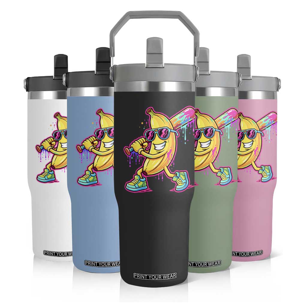 Banana Baseball Drip Flip Straw Tumbler Funny Baseball Drip Ice Cream Kids Youth Boys TS10 Print Your Wear