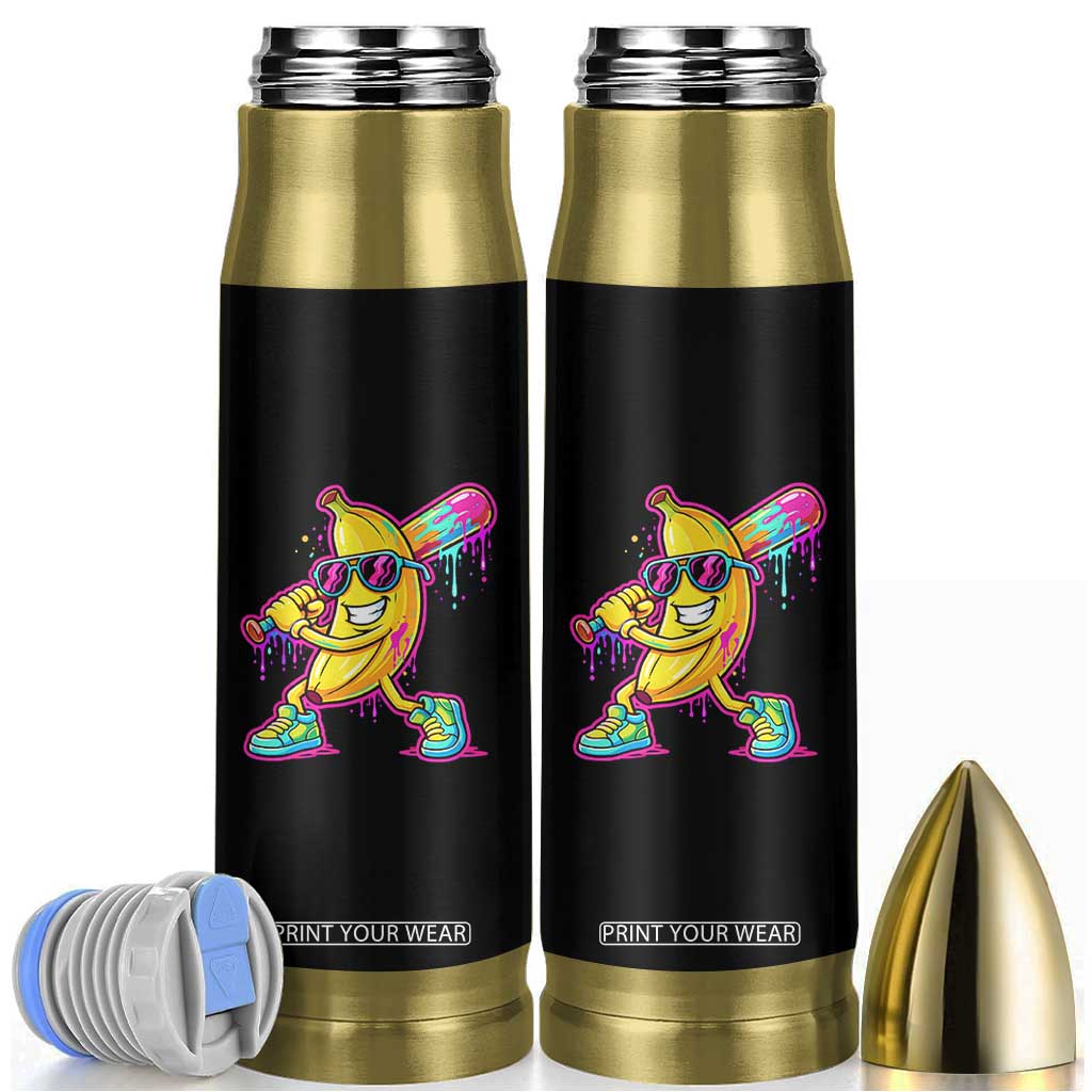 Banana Baseball Drip Bullet Tumbler Funny Baseball Drip Ice Cream Kids Youth Boys TS10 Black Print Your Wear