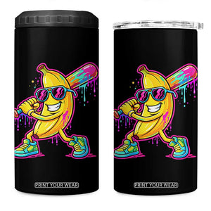 Banana Baseball Drip 4 in 1 Can Cooler Tumbler Funny Baseball Drip Ice Cream Kids Youth Boys TS10 One Size: 16 oz Black Print Your Wear