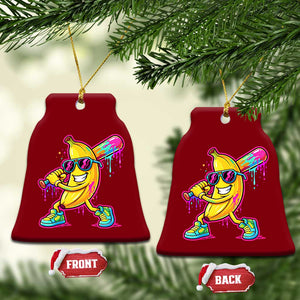 Banana Baseball Drip Ceramic Ornament Funny Baseball Drip Ice Cream Kids Youth Boys TS10 Print Your Wear