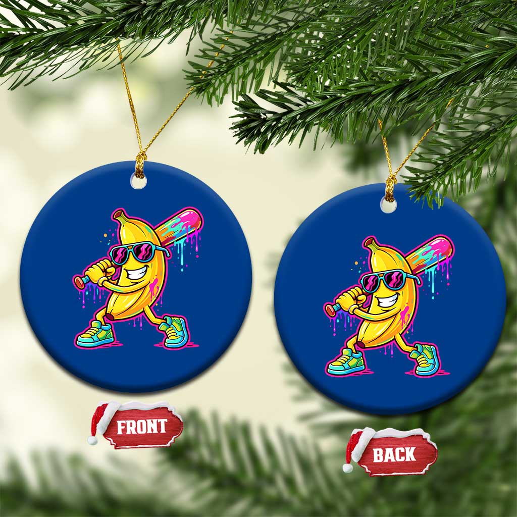 Banana Baseball Drip Ceramic Ornament Funny Baseball Drip Ice Cream Kids Youth Boys TS10 1pc Blue Print Your Wear