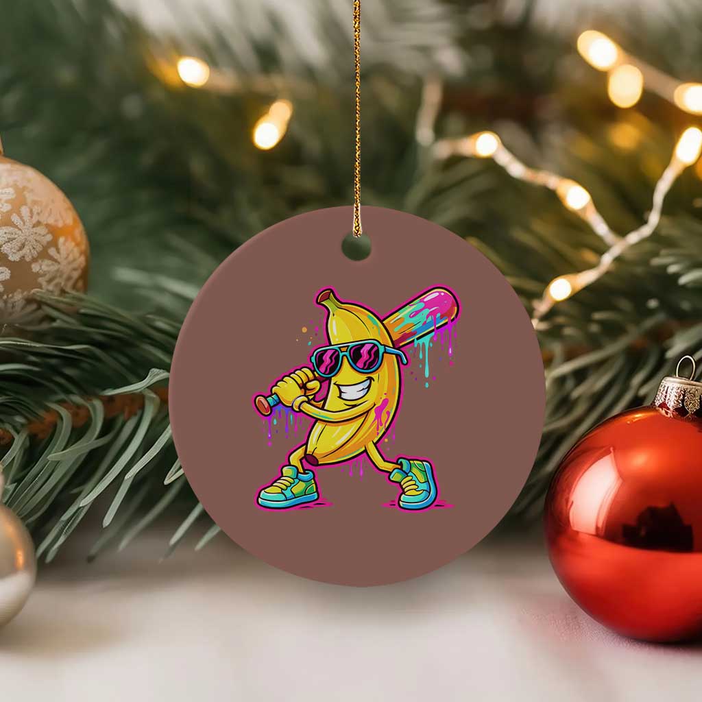 Banana Baseball Drip Ceramic Ornament Funny Baseball Drip Ice Cream Kids Youth Boys TS10 1pc Mocha Print Your Wear