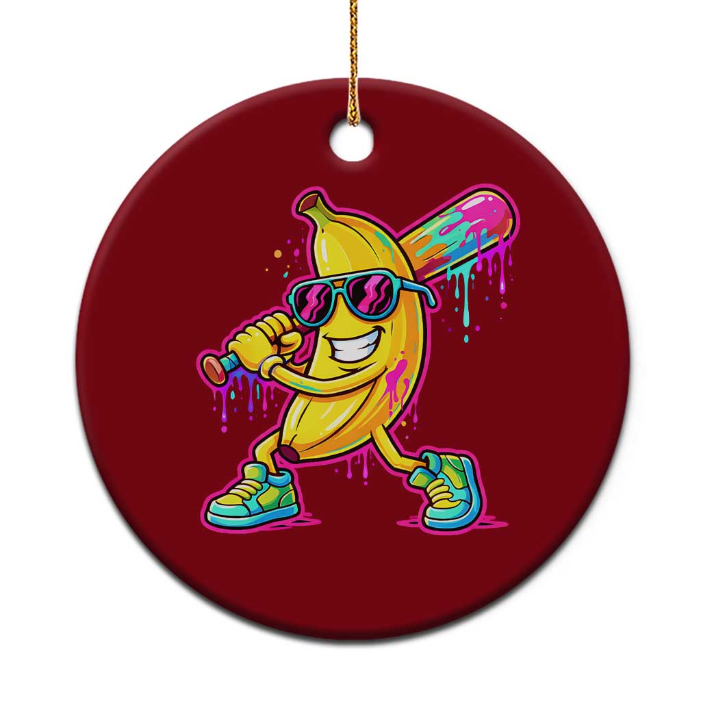 Banana Baseball Drip Ceramic Ornament Funny Baseball Drip Ice Cream Kids Youth Boys TS10 1pc Red Print Your Wear