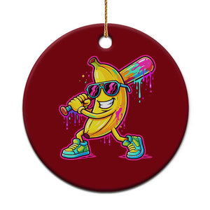 Banana Baseball Drip Ceramic Ornament Funny Baseball Drip Ice Cream Kids Youth Boys TS10 1pc Red Print Your Wear
