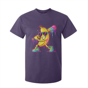 Banana Baseball Drip T Shirt For Kid Funny Baseball Drip Ice Cream Kids Youth Boys TS10 Purple Print Your Wear