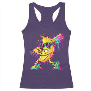 Banana Baseball Drip Racerback Tank Top Funny Baseball Drip Ice Cream Kids Youth Boys TS10 Purple Print Your Wear