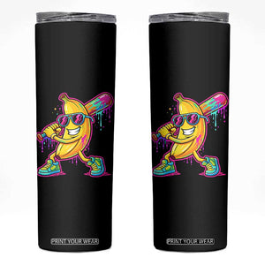 Banana Baseball Drip Skinny Tumbler Funny Baseball Drip Ice Cream Kids Youth Boys TS10 Black Print Your Wear