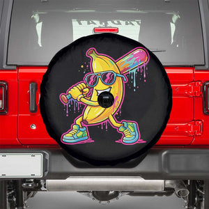 Banana Baseball Drip Spare Tire Cover Funny Baseball Drip Ice Cream Kids Youth Boys TS10 Black Print Your Wear