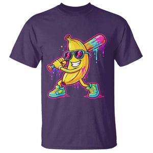 Banana Baseball Drip T Shirt Funny Baseball Drip Ice Cream Kids Youth Boys TS10 Purple Print Your Wear