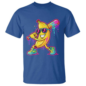 Banana Baseball Drip T Shirt Funny Baseball Drip Ice Cream Kids Youth Boys TS10 Royal Blue Print Your Wear