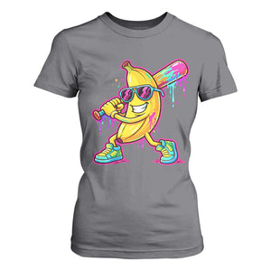 Banana Baseball Drip T Shirt For Women Funny Baseball Drip Ice Cream Kids Youth Boys TS10 Charcoal Print Your Wear