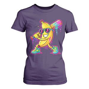 Banana Baseball Drip T Shirt For Women Funny Baseball Drip Ice Cream Kids Youth Boys TS10 Purple Print Your Wear