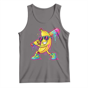 Banana Baseball Drip Tank Top Funny Baseball Drip Ice Cream Kids Youth Boys TS10 Deep Heather Print Your Wear