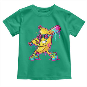 Banana Baseball Drip Toddler T Shirt Funny Baseball Drip Ice Cream Kids Youth Boys TS10 Irish Green Print Your Wear