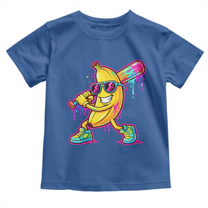 Banana Baseball Drip Toddler T Shirt Funny Baseball Drip Ice Cream Kids Youth Boys TS10 Royal Blue Print Your Wear