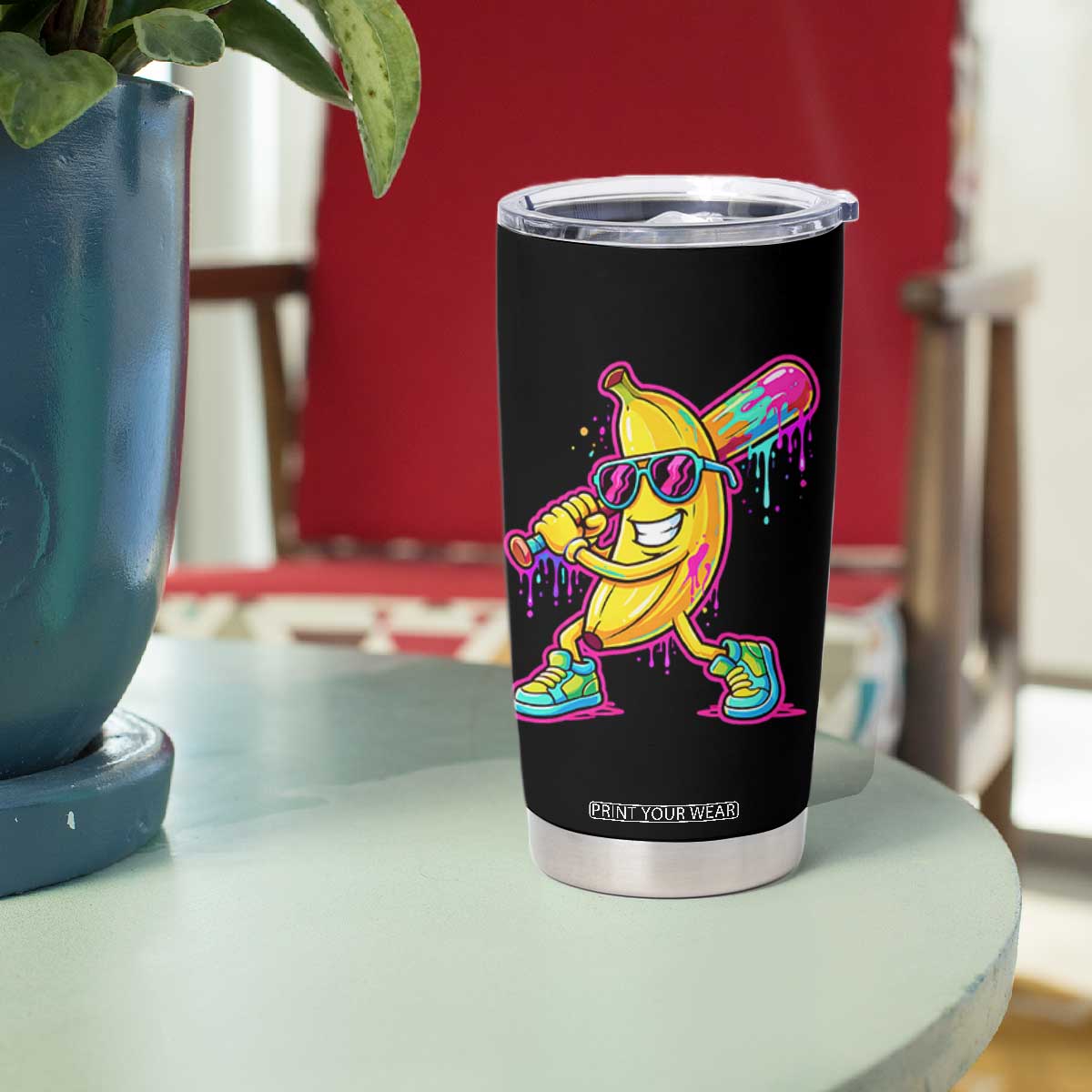 Banana Baseball Drip Tumbler Cup Funny Baseball Drip Ice Cream Kids Youth Boys TS10 Print Your Wear