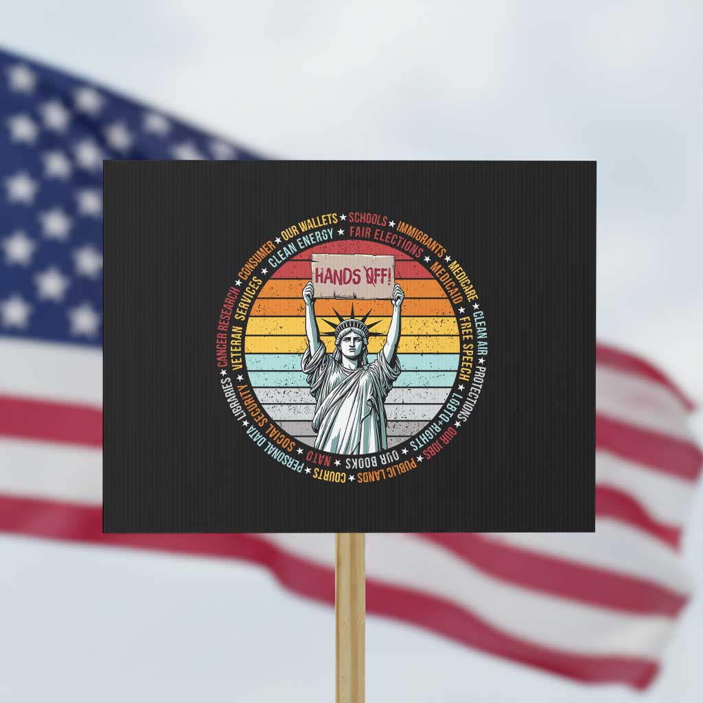 Statue of Liberty Hands Off Protest Protest Sign Resist Resistance TS10 Horizontal 18
