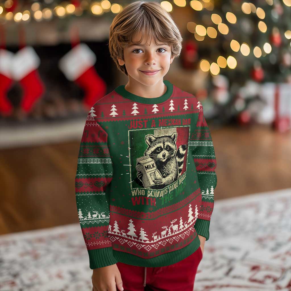 Fathers Day Mexican Dad Knit Sweatshirt A Dad Who Always Came Back With The Milk Mexico Flag TS10 Christmas Print Your Wear