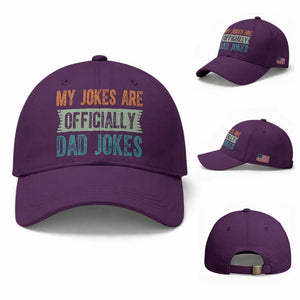 My Jokes Are Officially Dad Jokes Baseball Cap Funny New Dad First Fathers Day TS10 Baseball Cap Universal Fit Purple Print Your Wear