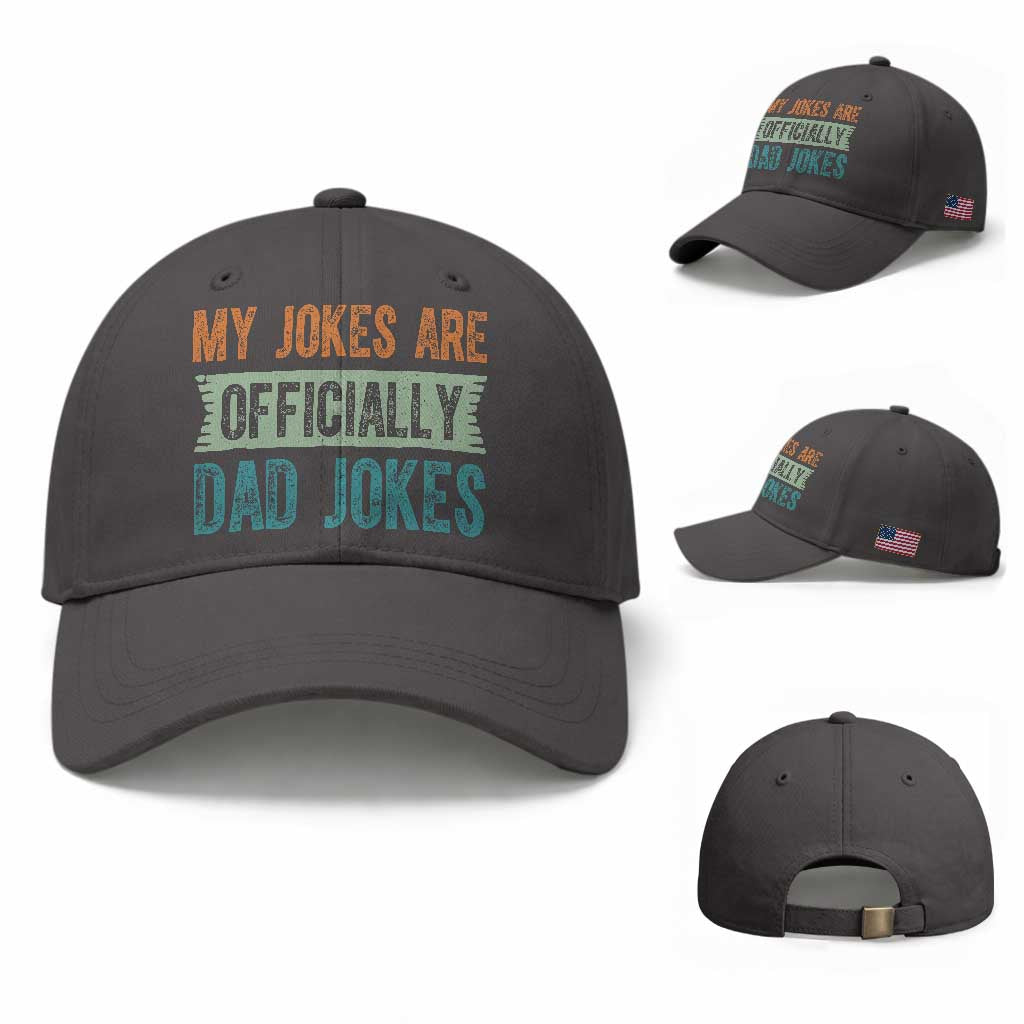 My Jokes Are Officially Dad Jokes Baseball Cap Funny New Dad First Fathers Day TS10 Baseball Cap Universal Fit Dark Gray Print Your Wear