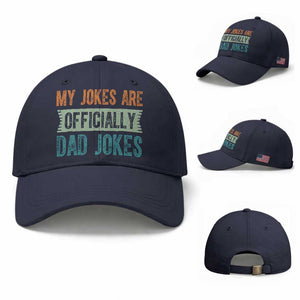 My Jokes Are Officially Dad Jokes Baseball Cap Funny New Dad First Fathers Day TS10 Baseball Cap Universal Fit Navy Print Your Wear