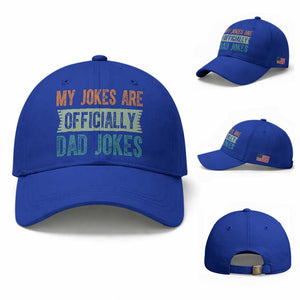 My Jokes Are Officially Dad Jokes Baseball Cap Funny New Dad First Fathers Day TS10 Baseball Cap Universal Fit Royal Blue Print Your Wear