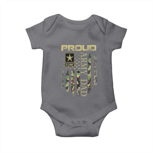 Proud Army Dad Baby Onesie Military Father US Army Camo Flag TS10 Charcoal Print Your Wear