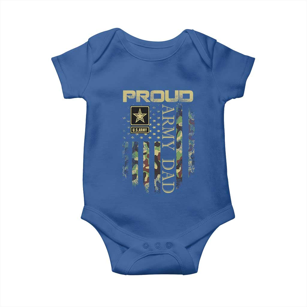 Proud Army Dad Baby Onesie Military Father US Army Camo Flag TS10 Royal Blue Print Your Wear