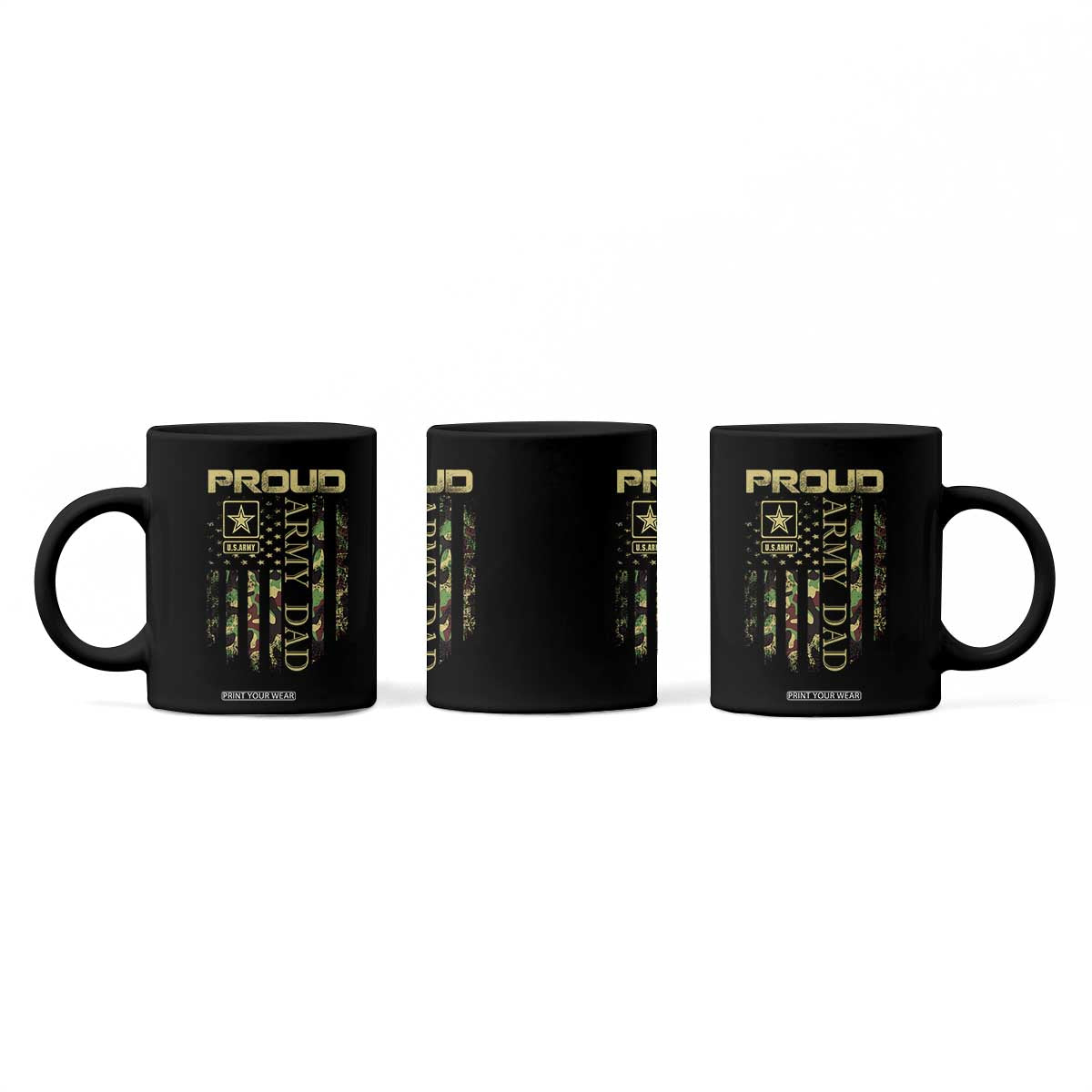Proud Army Dad Coffee Mug Military Father US Army Camo Flag TS10 Print Your Wear