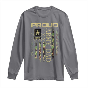 Proud Army Dad Long Sleeve Shirt Military Father US Army Camo Flag TS10 Charcoal Print Your Wear