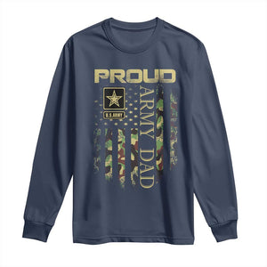 Proud Army Dad Long Sleeve Shirt Military Father US Army Camo Flag TS10 Navy Print Your Wear