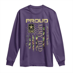 Proud Army Dad Long Sleeve Shirt Military Father US Army Camo Flag TS10 Purple Print Your Wear