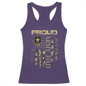 Proud Army Dad Racerback Tank Top Military Father US Army Camo Flag TS10 Purple Print Your Wear